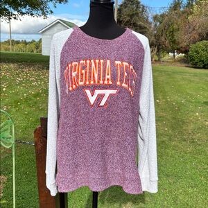 -Virginia Tech Royce Apparel Maroon/Grey/Orange Crewneck Sweatshirt Women Medium